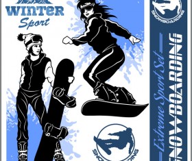 Snowboarding poster template design vector 09