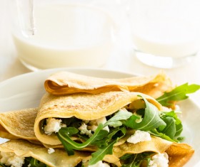 Soft pancakes with cheese Stock Photo 01