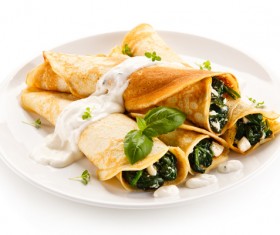 Soft pancakes with cheese Stock Photo 02