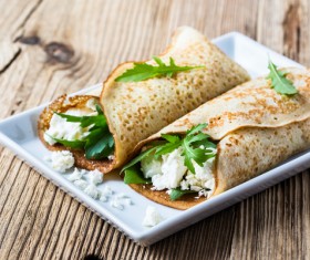 Soft pancakes with cheese Stock Photo 03