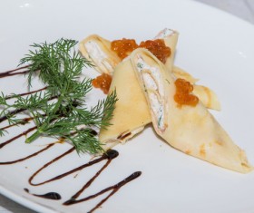 Soft pancakes with cheese Stock Photo 04