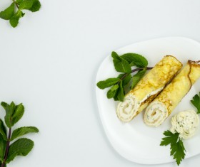 Soft pancakes with cheese Stock Photo 05