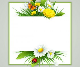 Spring flower frame vectors material 04