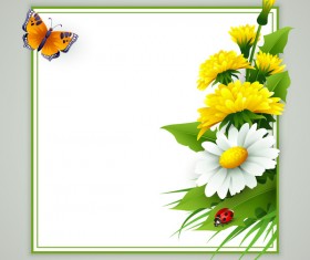 Spring flower frame vectors material 05