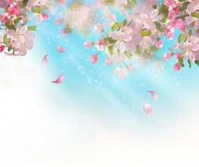 Spring flower with blurred background vector 01