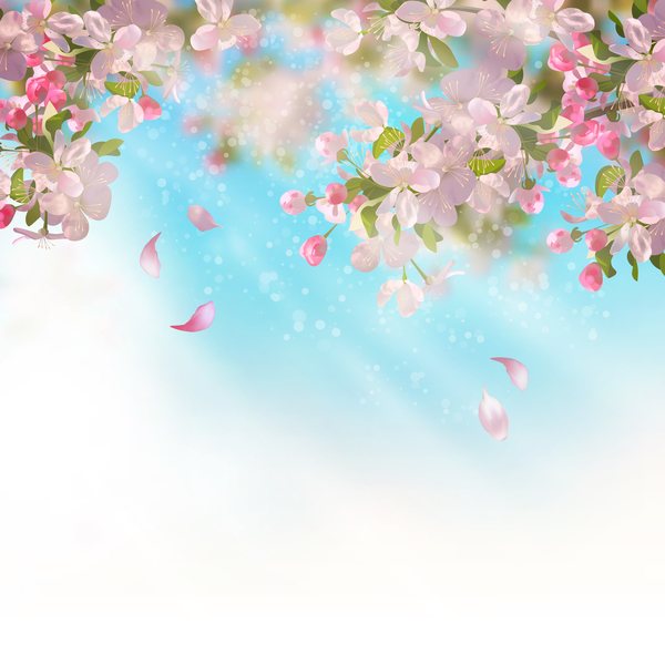 Spring flower with blurred background vector 01