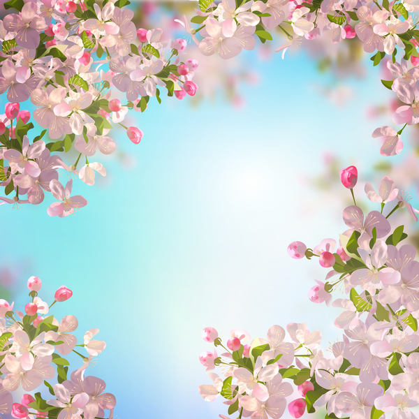 Spring flower with blurred background vector 02