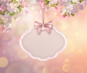 Spring label with flower background vector