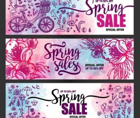 Spring sale sprcial banners template vector 01