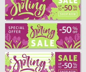 Spring sale sprcial banners template vector 03