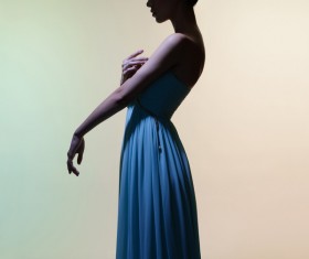 Studio portrait of beautiful woman Stock Photo 01