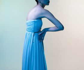 Studio portrait of beautiful woman Stock Photo 06