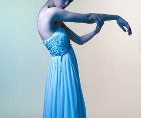 Studio portrait of beautiful woman Stock Photo 07