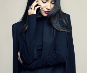 Stylish model answering the phone Stock Photo 02