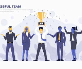 Successful Team flat business template vector