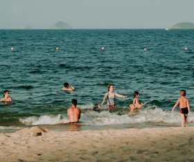 Summer beach swimming Stock Photo