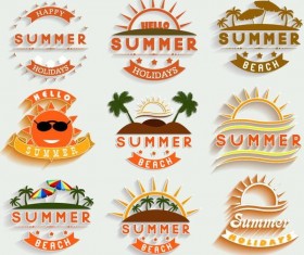 Summer holiday labels template vectors