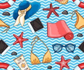 Summer holiday styles seamless pattern vector 03