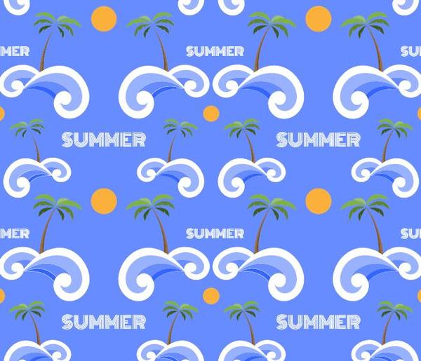 Summer holiday styles seamless pattern vector 05