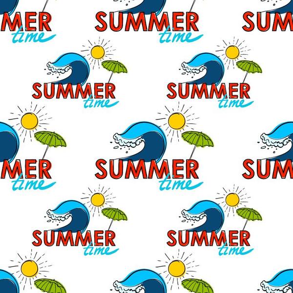 Summer holiday styles seamless pattern vector 06