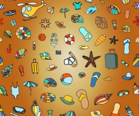 Summer holiday styles seamless pattern vector 08