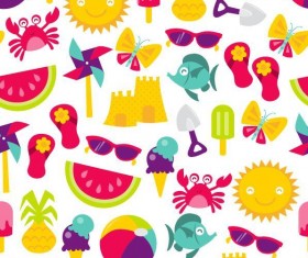 Summer holiday styles seamless pattern vector 09