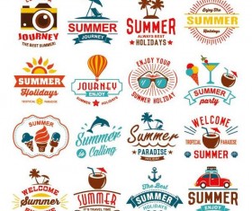 Summer labels design vectors set