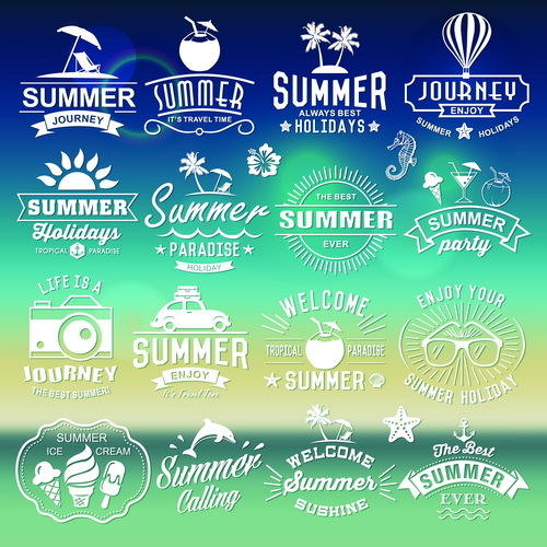 Summer logos typography vector 02
