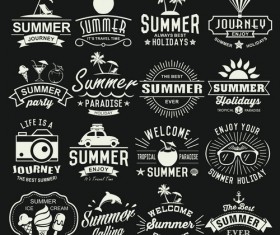 Summer retor logos design vector material