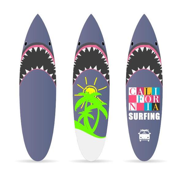 Surf board template vectors 04