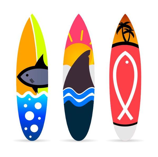 Surf board template vectors 06