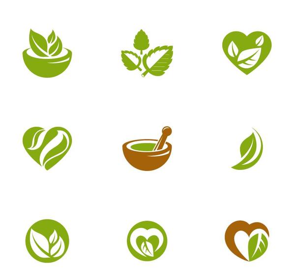 Tea green logos design vector