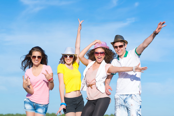Teenagers get-together Stock Photo 01