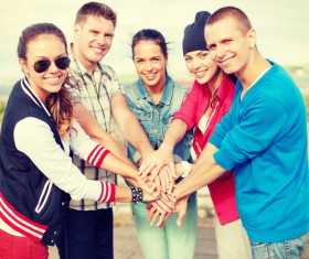 Teenagers get-together Stock Photo 02