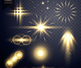 Transparent light effect elements vector illustration 02
