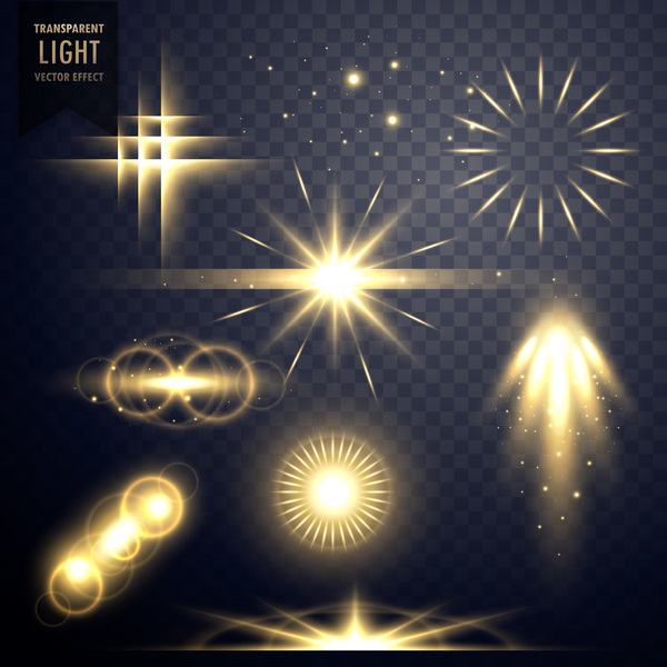 Transparent light effect elements vector illustration 02 free download