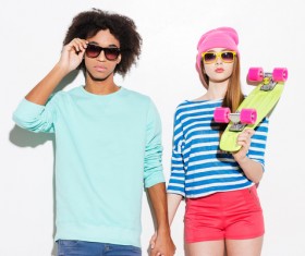 Trendy young lovers Stock Photo