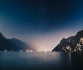 Twilight bay landscape Stock Photo