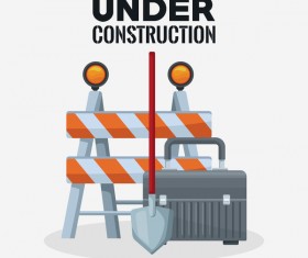 Under construction sign design vector 01