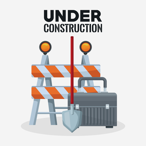 Under construction sign design vector 01
