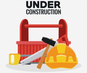 Under construction sign design vector 02