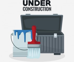 Under construction sign design vector 03