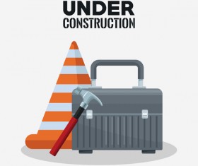 Under construction sign design vector 04