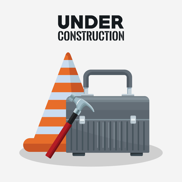 Under construction sign design vector 04