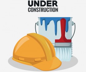 Under construction sign design vector 06
