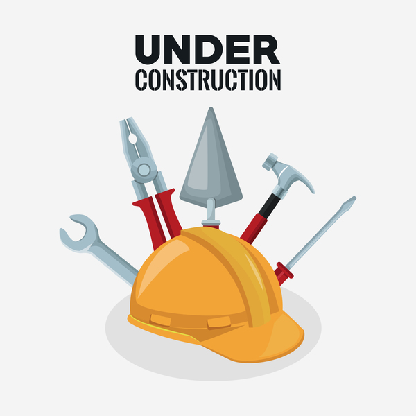 Under construction sign design vector 09