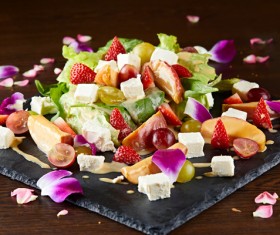 Vegetable cheese salad Stock Photo