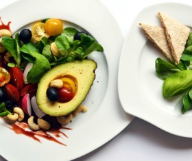 Vegetable salad with avocado Stock Photo
