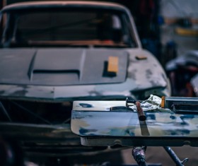 Vehicle refurbishment Stock Photo