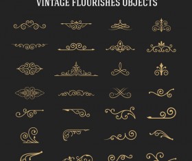 Vintage flourishes ornament vector